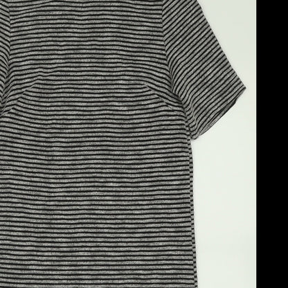 H&M Womens Grey Striped Polyester A-Line  Size 10  Crew Neck Zip