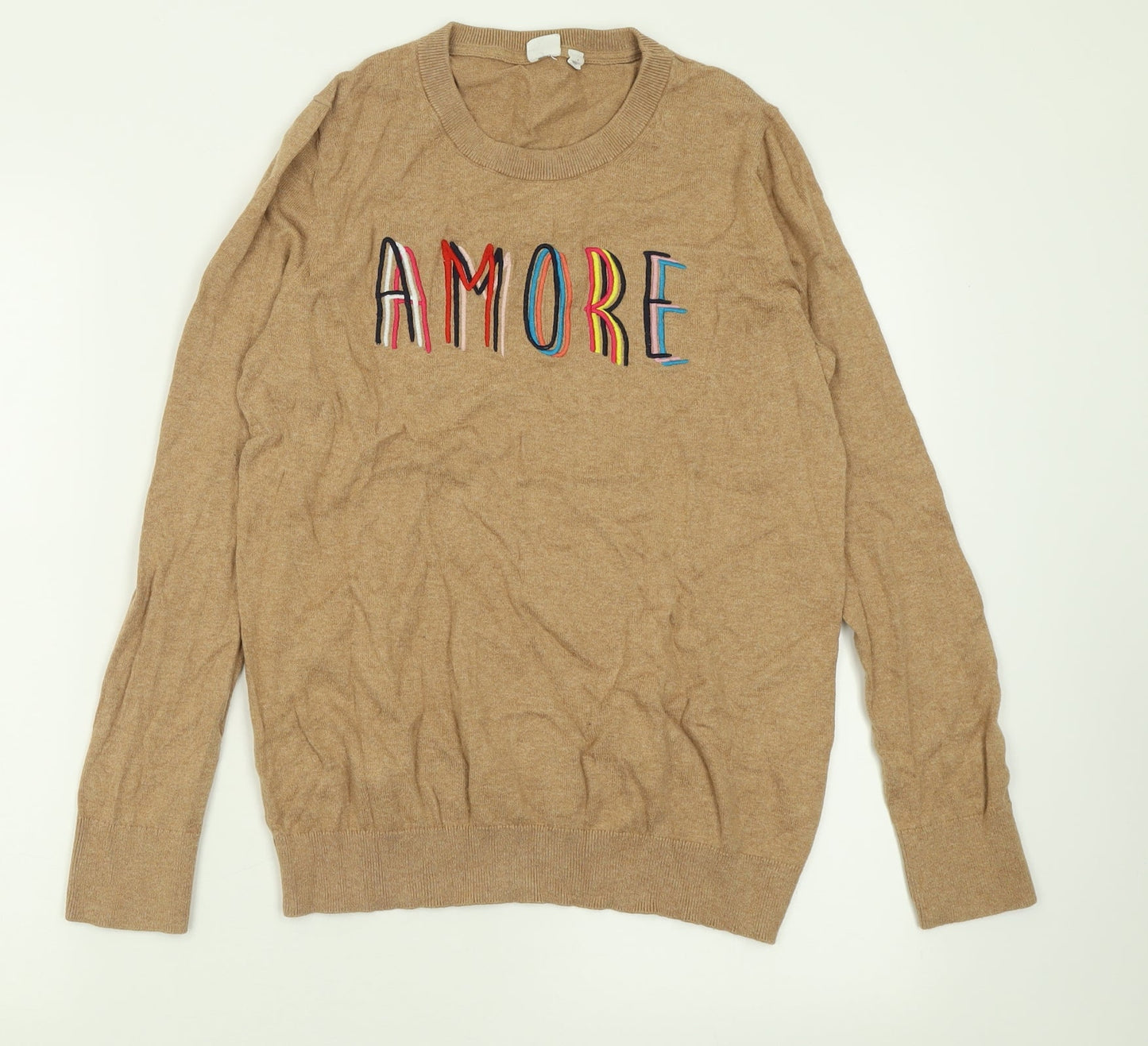 Gap Womens Brown Crew Neck  Cotton Pullover Jumper Size S