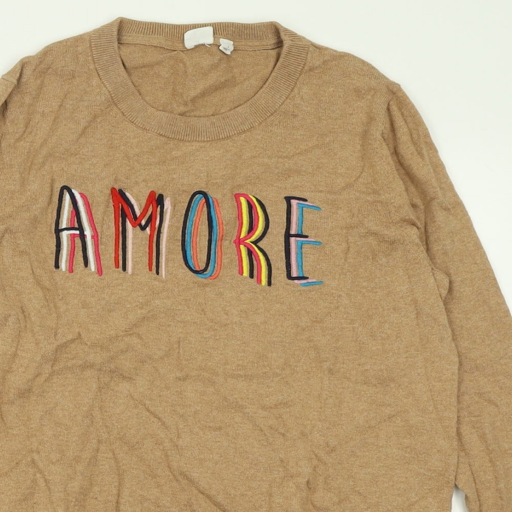 Gap Womens Brown Crew Neck  Cotton Pullover Jumper Size S