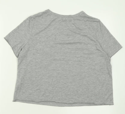 Womens UK Size 16 Atmosphere Grey Cropped T-Shirt