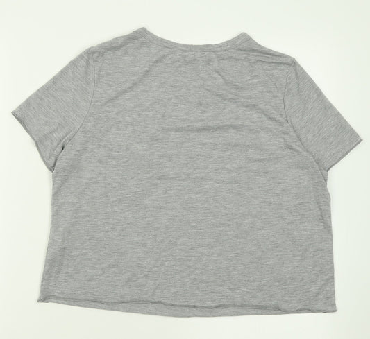 Womens UK Size 16 Atmosphere Grey Cropped T-Shirt
