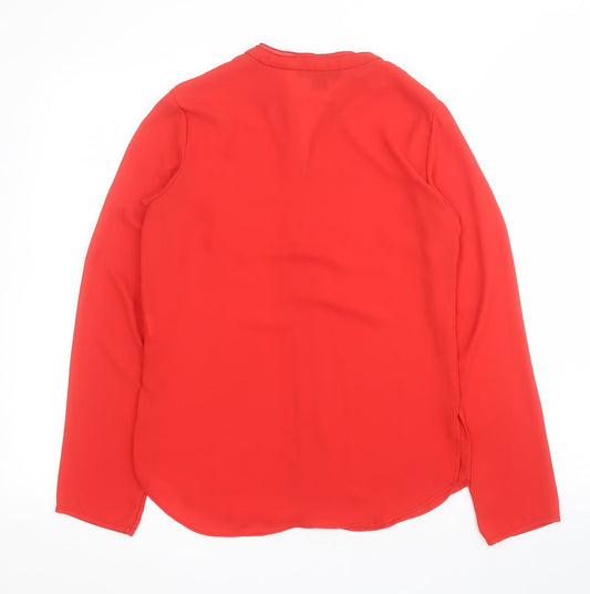 Primark Womens Red  Polyester Basic Blouse Size 4 V-Neck