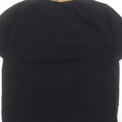 Active World Boys Black  100% Cotton Pullover T-Shirt Size 12 Years Crew Neck Pullover