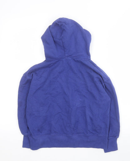 Zara Boys Purple  Cotton Pullover Hoodie Size 8 Years  Pullover - Slogan