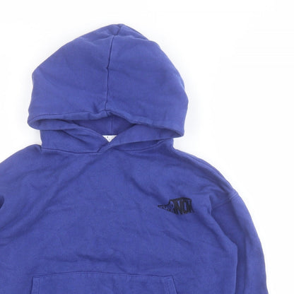 Zara Boys Purple  Cotton Pullover Hoodie Size 8 Years  Pullover - Slogan