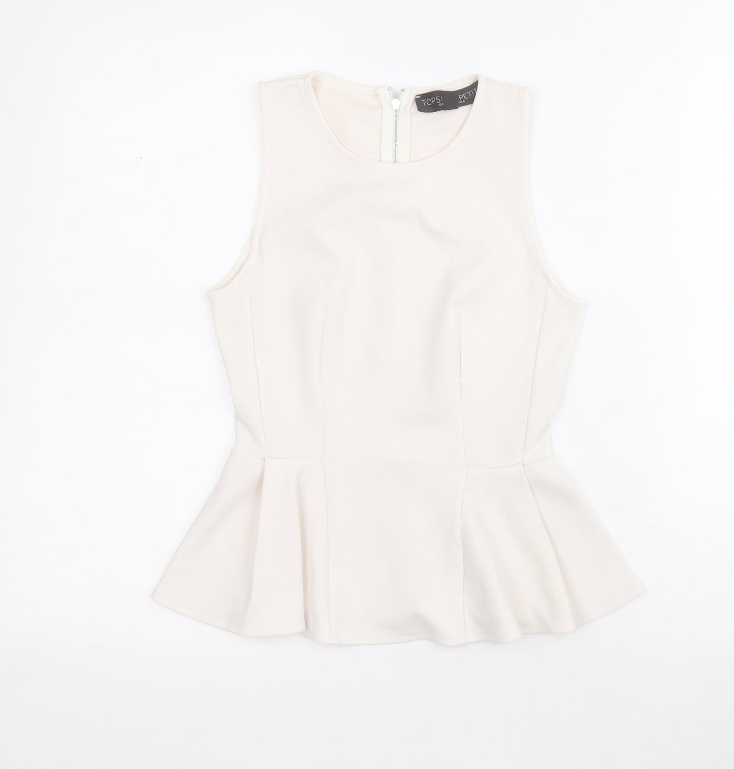 Womens UK Size 6 Topshop White Basic Blouse