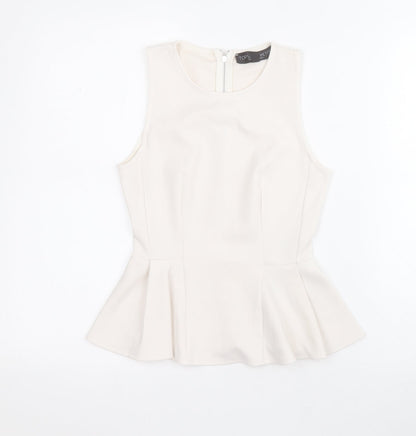 Womens UK Size 6 Topshop White Basic Blouse