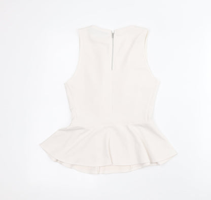Womens UK Size 6 Topshop White Basic Blouse