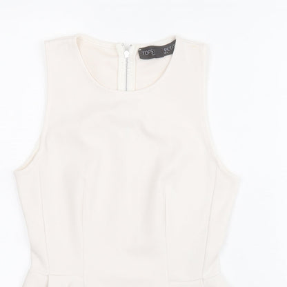 Womens UK Size 6 Topshop White Basic Blouse