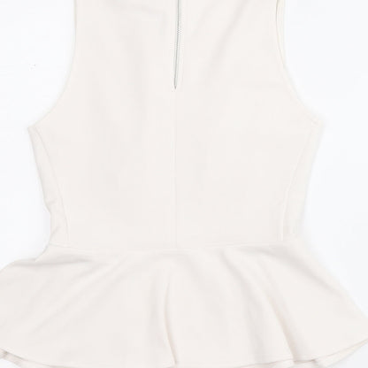 Womens UK Size 6 Topshop White Basic Blouse