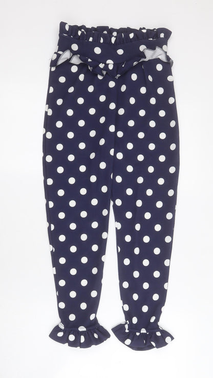 Womens UK Size 6 PRETTYLITTLETHING Regular Fit Cropped Blue Trousers