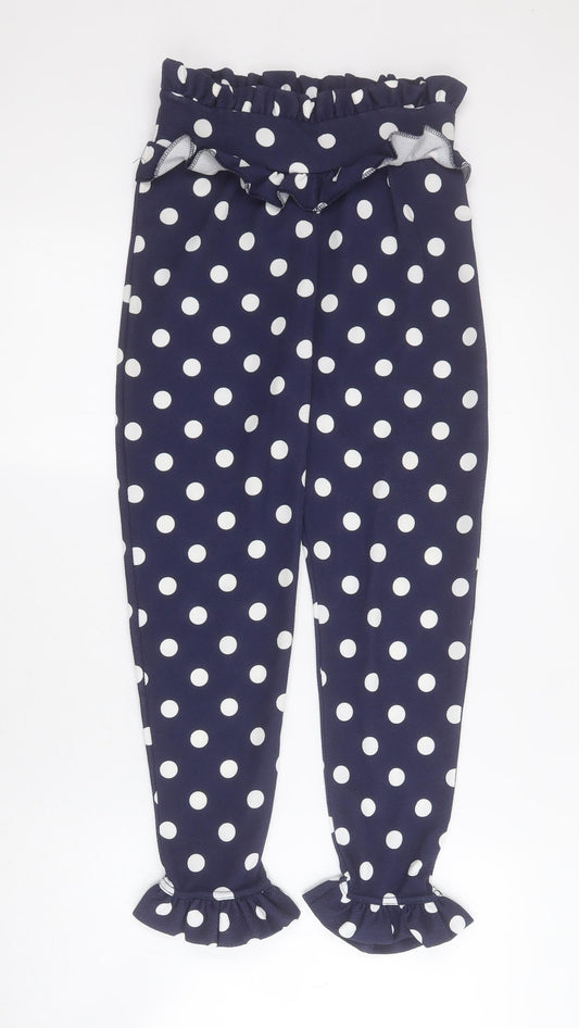 Womens UK Size 6 PRETTYLITTLETHING Regular Fit Cropped Blue Trousers