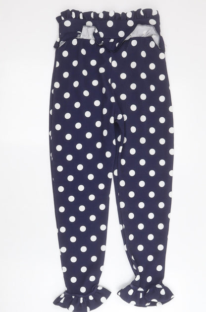 Womens UK Size 6 PRETTYLITTLETHING Regular Fit Cropped Blue Trousers