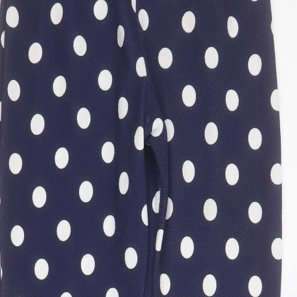 Womens UK Size 6 PRETTYLITTLETHING Regular Fit Cropped Blue Trousers