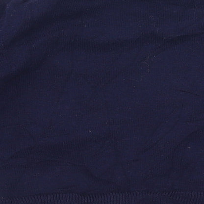 Gap Boys Blue  100% Cotton Pullover Jumper Size 6-9 Months  Button - Christmas Snowman