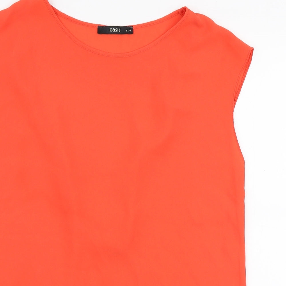 Womens UK Size 8 Oasis Red Basic Blouse