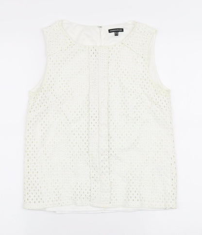 Womens UK Size 10 Warehouse White Basic Blouse