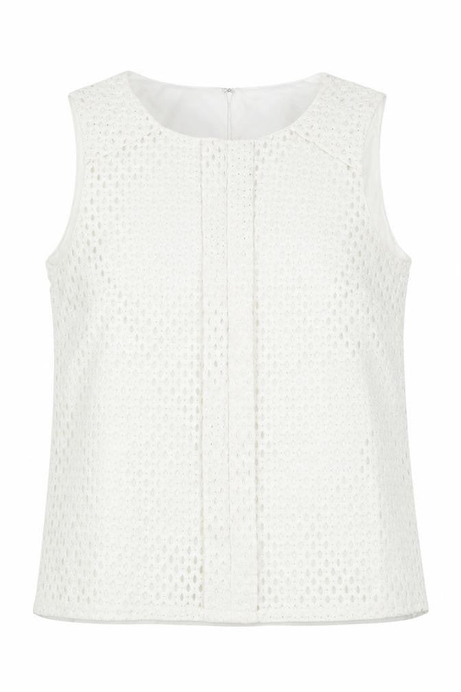 Womens UK Size 10 Warehouse White Basic Blouse