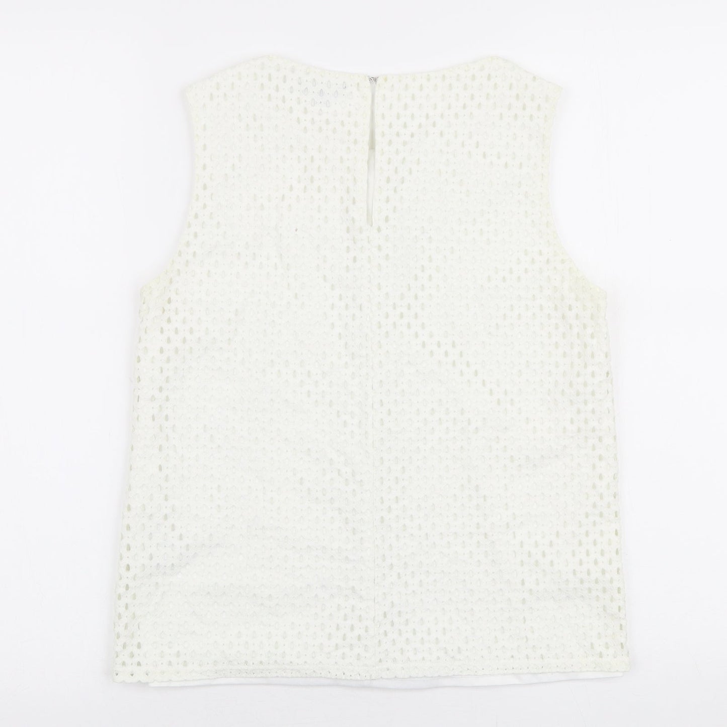 Womens UK Size 10 Warehouse White Basic Blouse