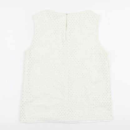 Womens UK Size 10 Warehouse White Basic Blouse