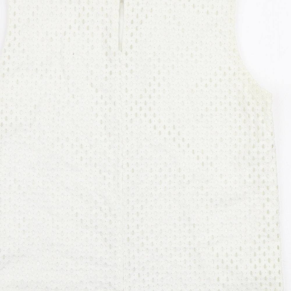 Womens UK Size 10 Warehouse White Basic Blouse