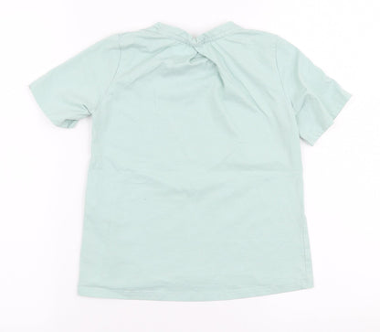 DECATHLON Girls Blue  Polyester Jersey T-Shirt Size 7-8 Years Round Neck Pullover - Hiking