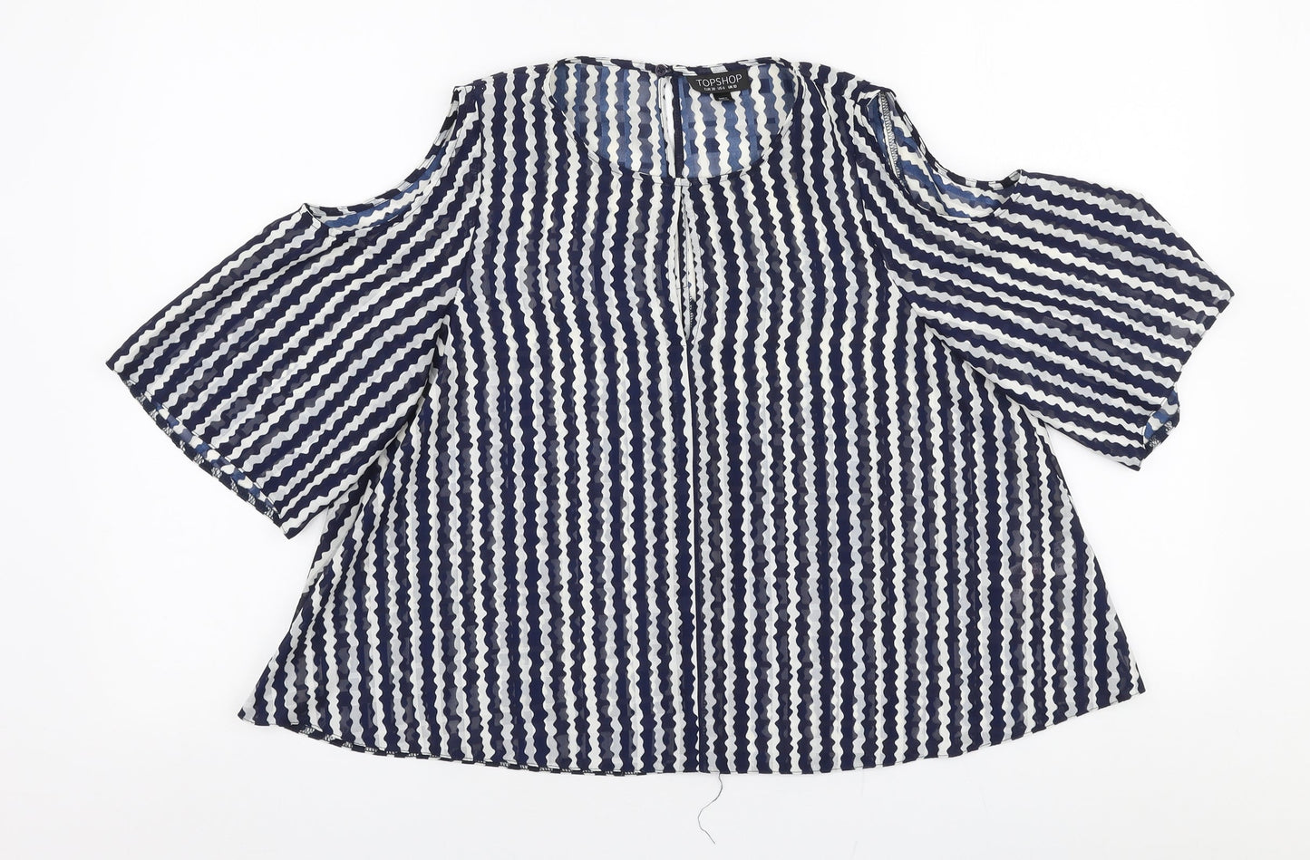 Womens UK Size 10 Topshop Blue Basic Blouse