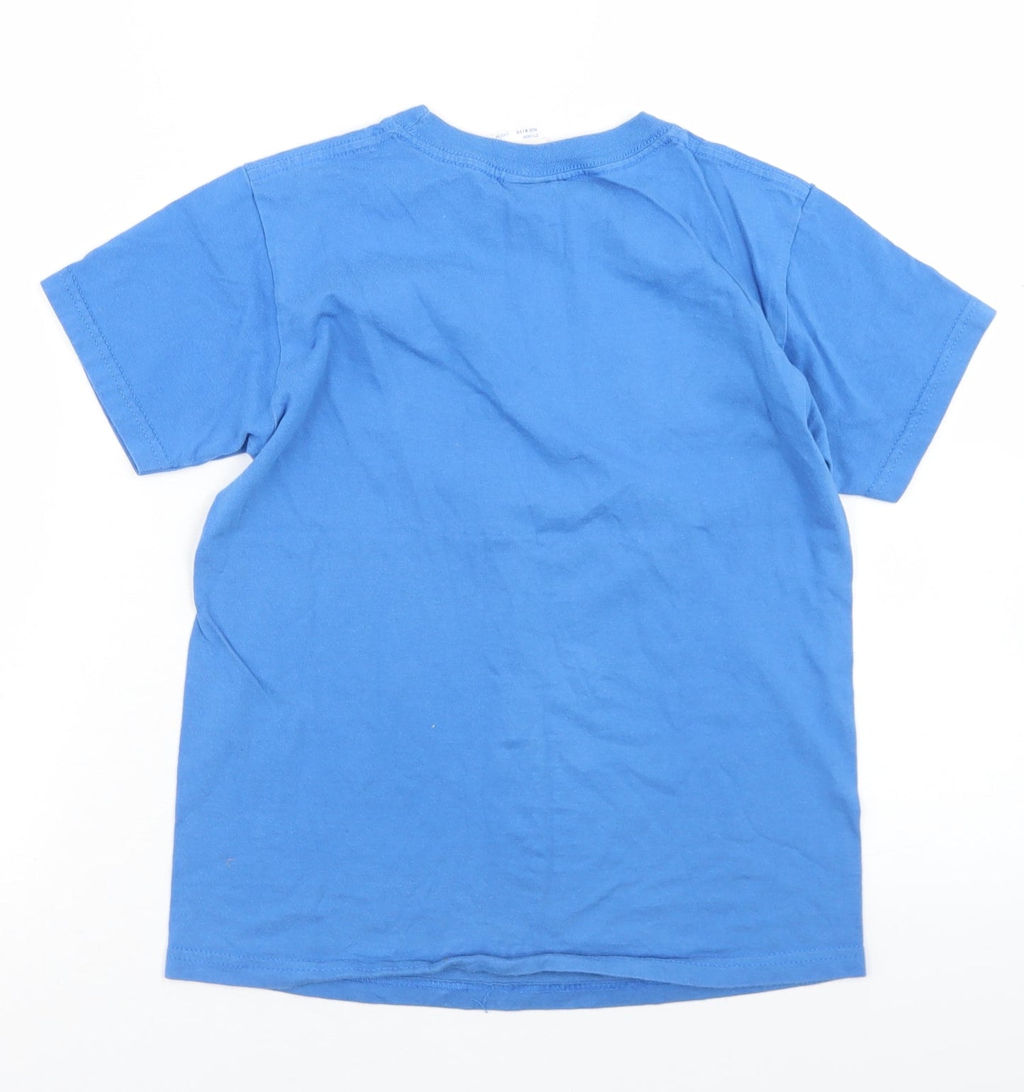 Russell Boys Blue  Cotton Basic T-Shirt Size 9-10 Years Crew Neck