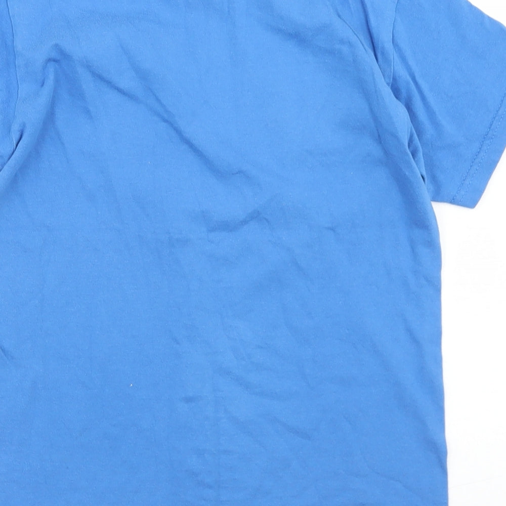 Russell Boys Blue  Cotton Basic T-Shirt Size 9-10 Years Crew Neck