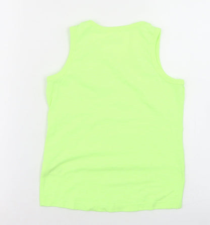 NEXT Boys Yellow  Cotton Basic Tank Size 6 Years Round Neck  - Chest Pocket, Neon