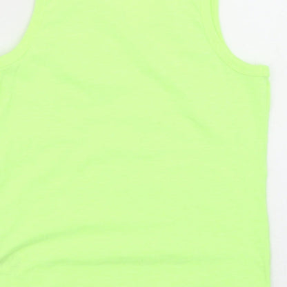 NEXT Boys Yellow  Cotton Basic Tank Size 6 Years Round Neck  - Chest Pocket, Neon