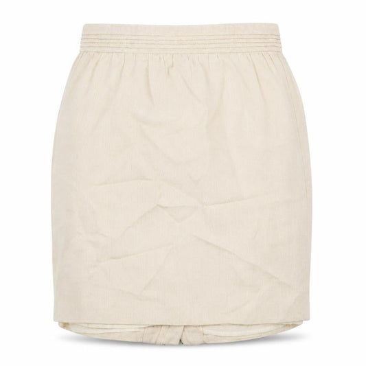 Front view of Adam women’s ivory linen straight & pencil skirt, size UK 10, zip
