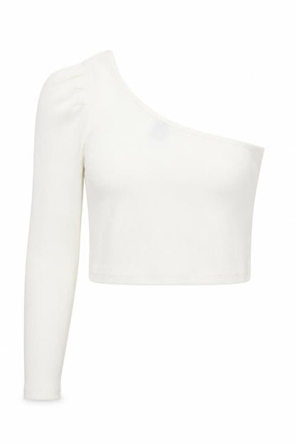 Womens UK Size S SheIn White Cropped T-Shirt
