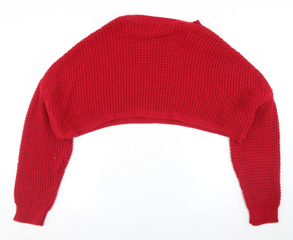 Womens UK Size M PRETTYLITTLETHING Red Pullover Jumper