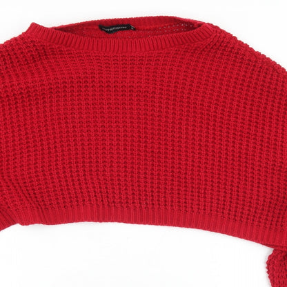 Womens UK Size M PRETTYLITTLETHING Red Pullover Jumper