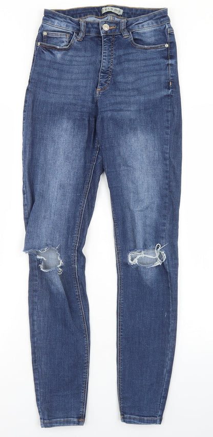 Denim Co Womens Blue  Cotton Skinny Jeans Size 8 L28 in Regular Button