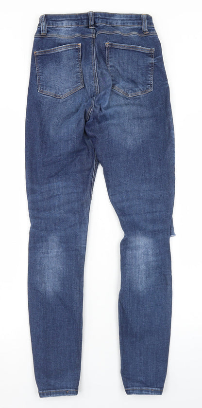 Denim Co Womens Blue  Cotton Skinny Jeans Size 8 L28 in Regular Button