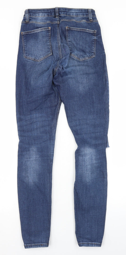 Denim Co Womens Blue  Cotton Skinny Jeans Size 8 L28 in Regular Button