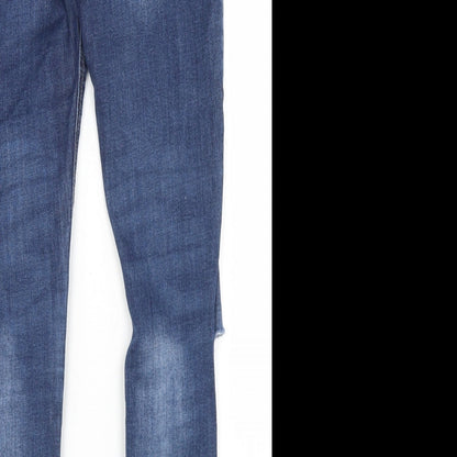 Denim Co Womens Blue  Cotton Skinny Jeans Size 8 L28 in Regular Button