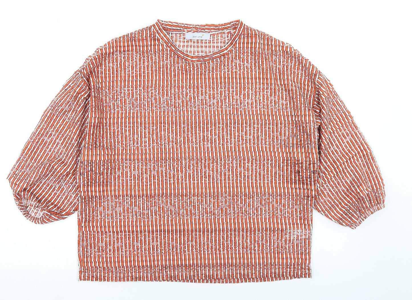 Womens UK Size 12 Marks and Spencer Orange Basic T-Shirt