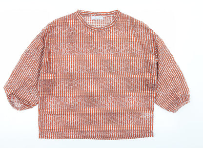Womens UK Size 12 Marks and Spencer Orange Basic T-Shirt