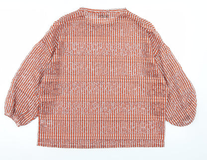 Womens UK Size 12 Marks and Spencer Orange Basic T-Shirt