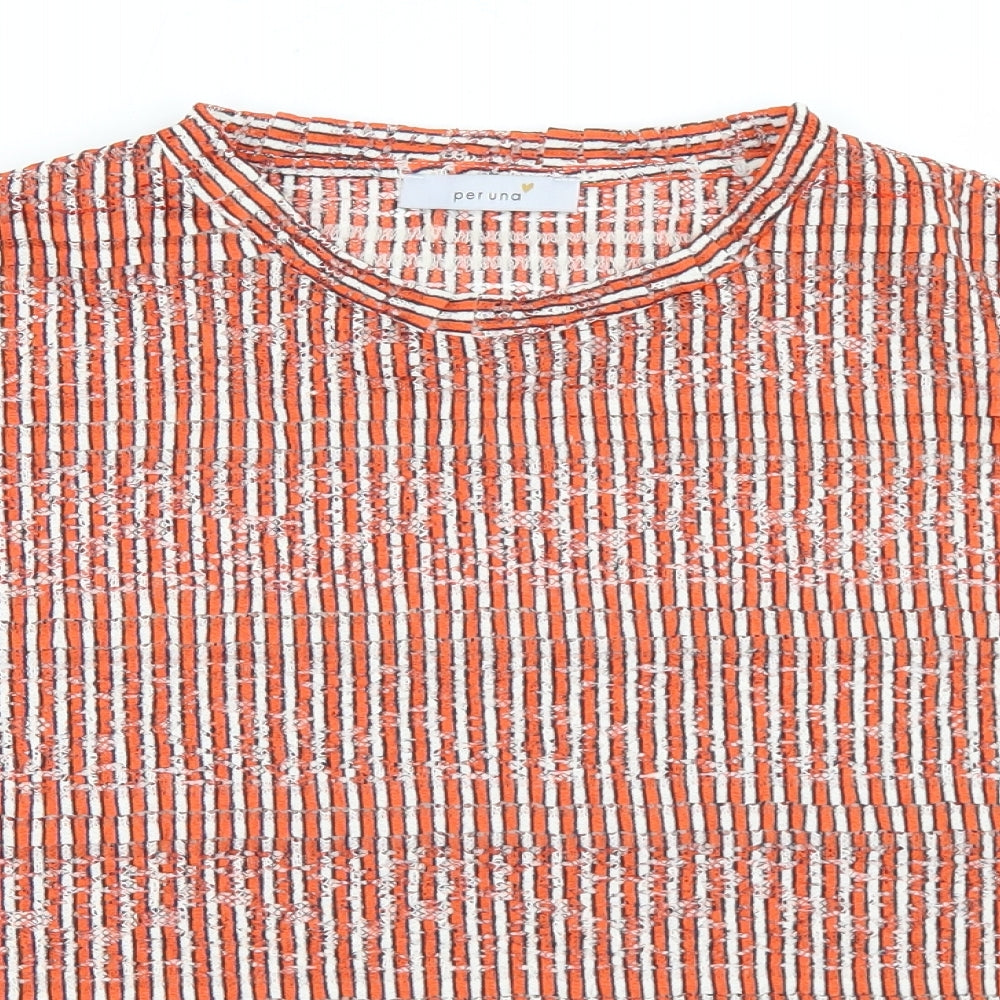Womens UK Size 12 Marks and Spencer Orange Basic T-Shirt