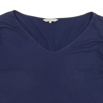 Great Plains Womens Blue  Cotton Basic Blouse Size XS Round Neck