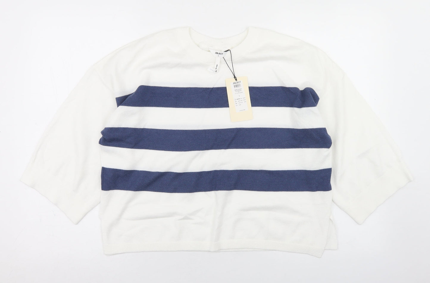 Womens UK Size L Object White Pullover Jumper