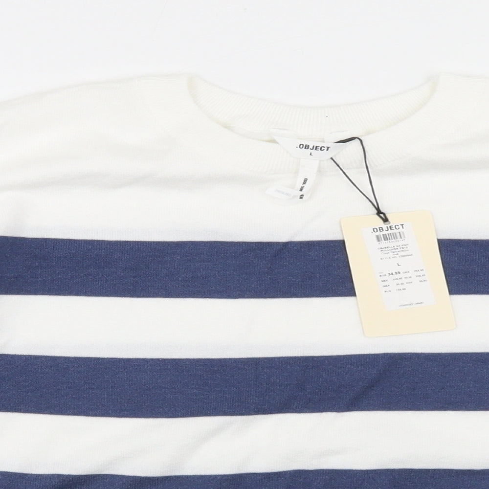 Womens UK Size L Object White Pullover Jumper