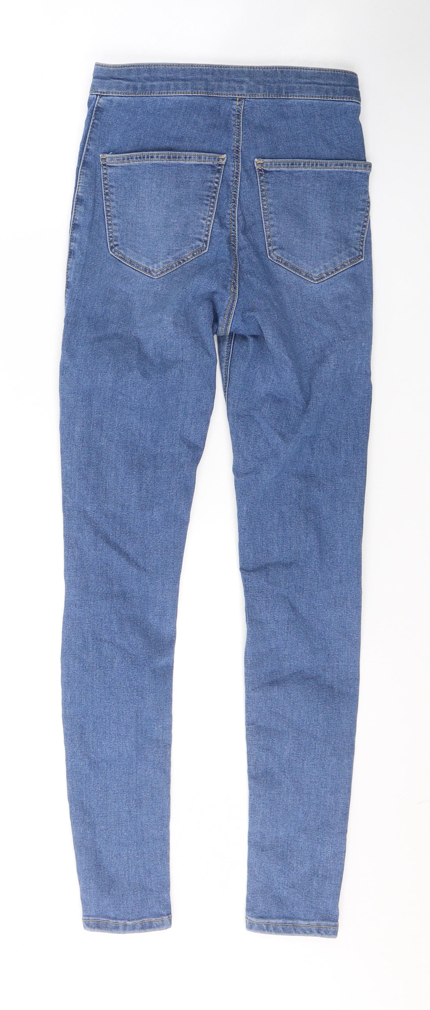 Topshop Womens Blue  Cotton Skinny Jeans Size 26 in L32 in Regular Button