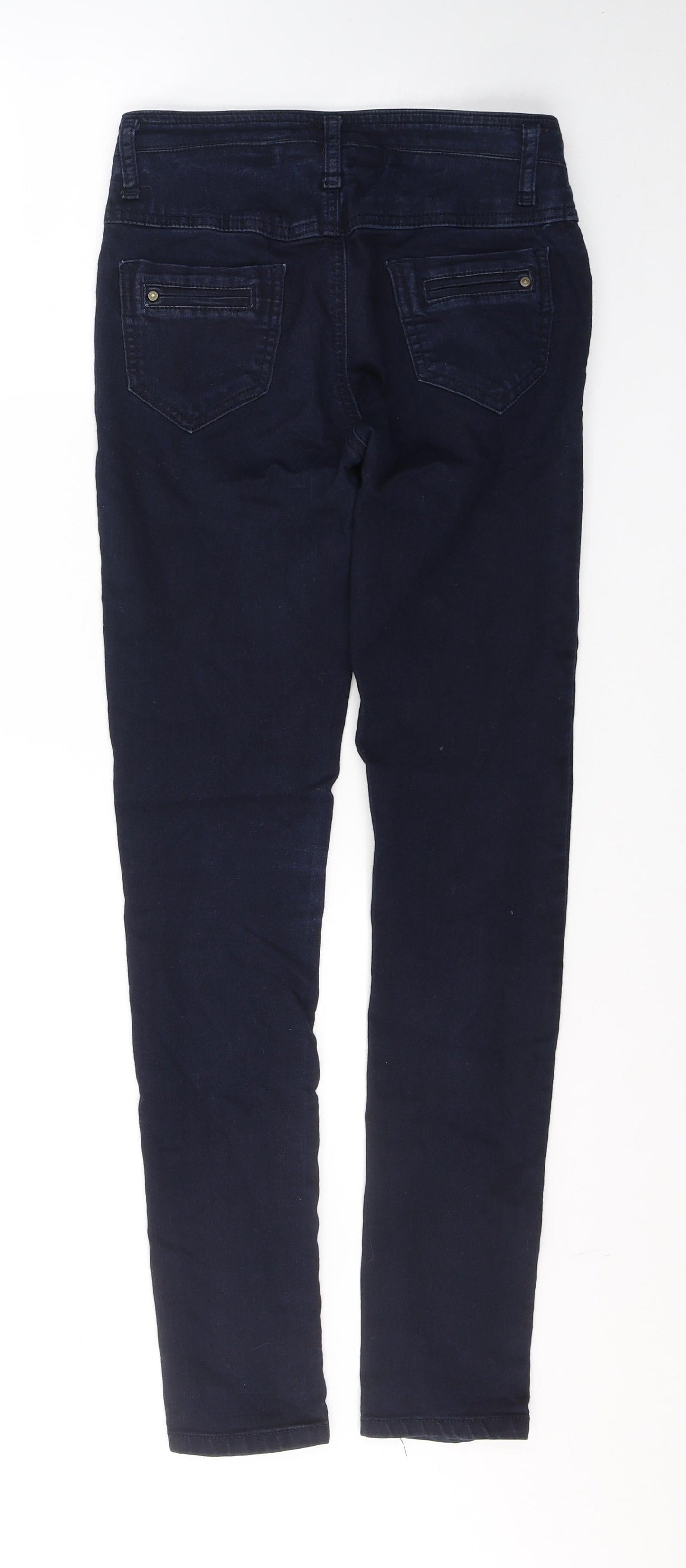 Denim & Co. Womens Blue  Cotton Skinny Jeans Size 6 L30 in Regular Button