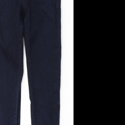 Denim & Co. Womens Blue  Cotton Skinny Jeans Size 6 L30 in Regular Button