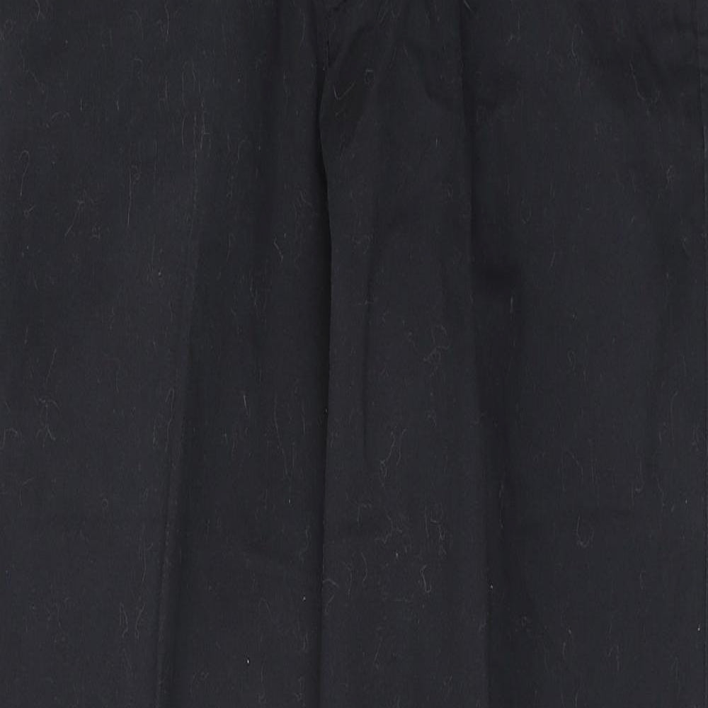 Dunnes Stores Mens Black  Cotton Trousers  Size 32 L31 in Regular Button